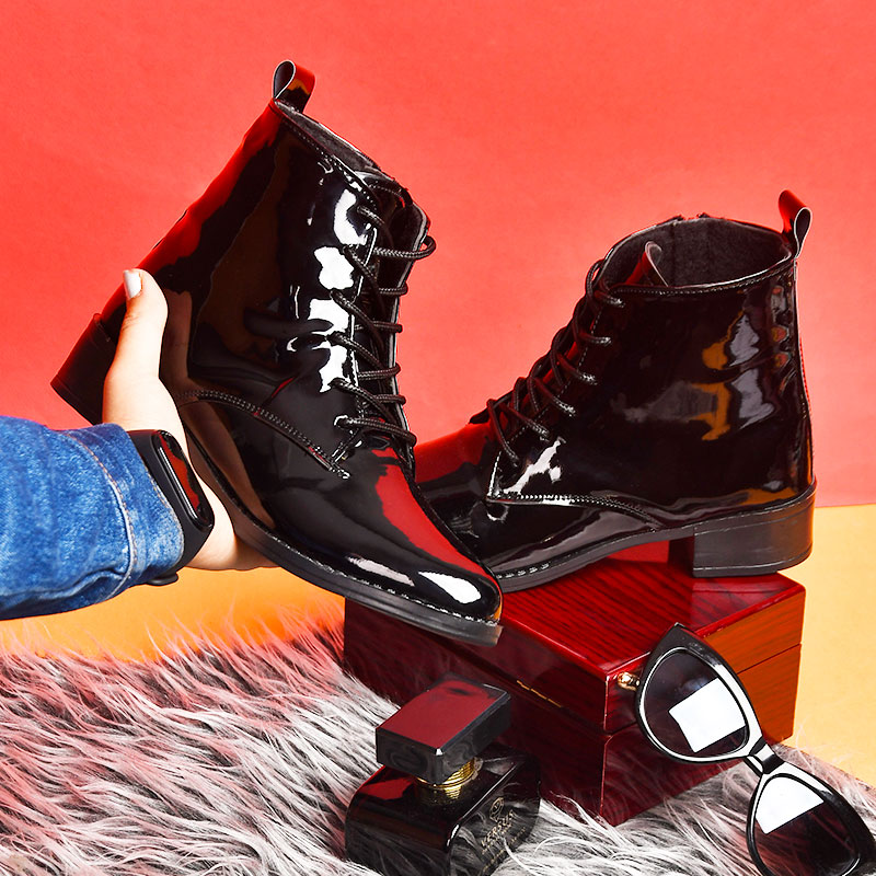 نيم بوت ورني دخترانه مدل Atene