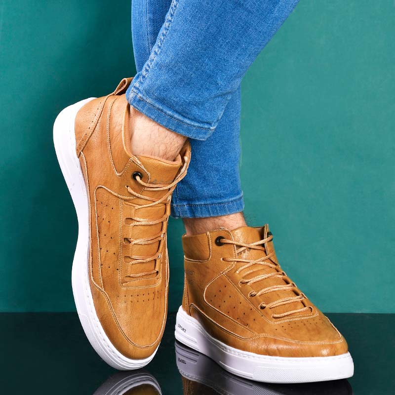 کفش ساقدارمردانه عسلی مدلNicolo