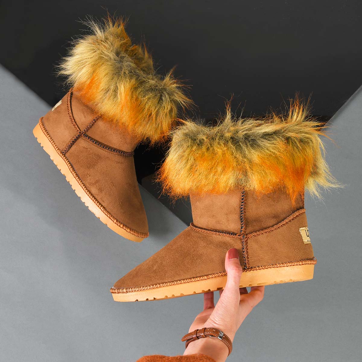 کفش ساقدار دخترانه atlas قهوه ای