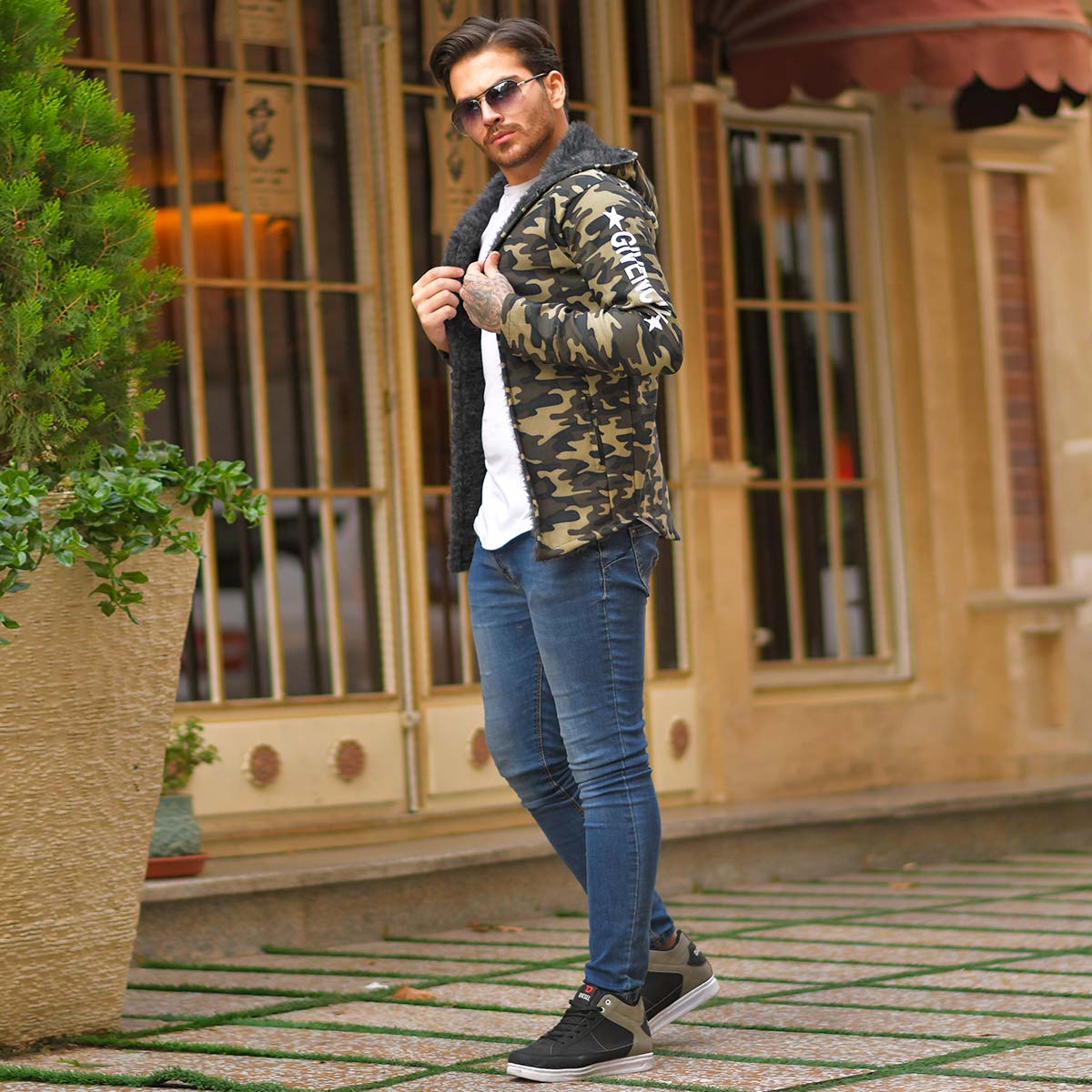 هودی مردانه چیرکی لبه خزدار مدل Datam