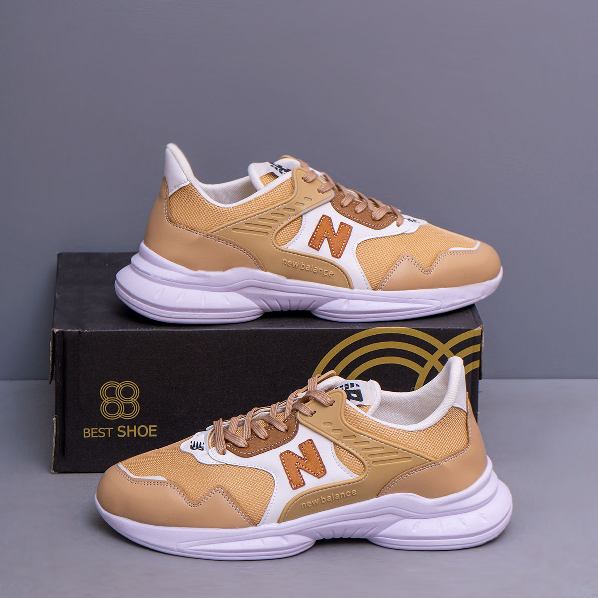 کفش ورزشی مردانه کرمی مدل Nadin