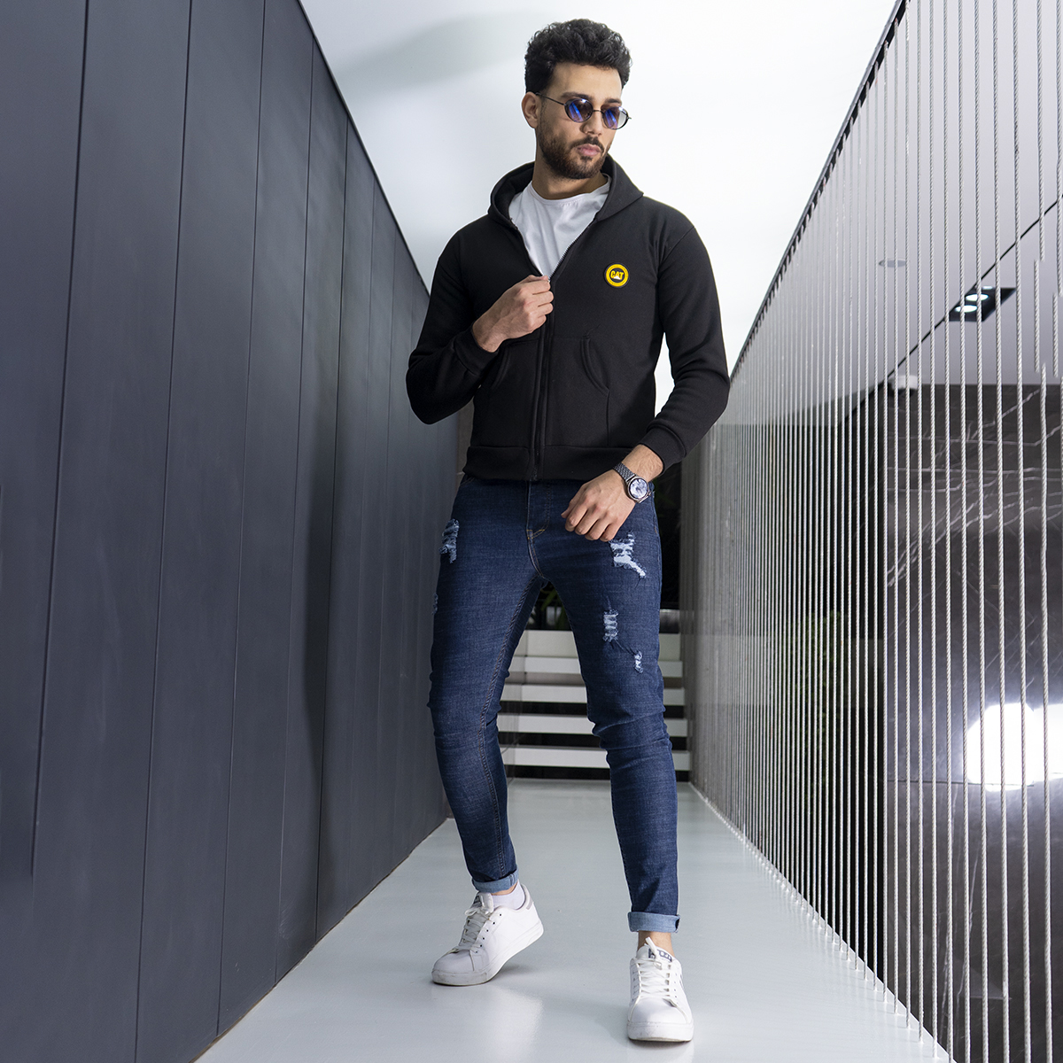 سوئیشرت تو کرکی مدل cat مشکی