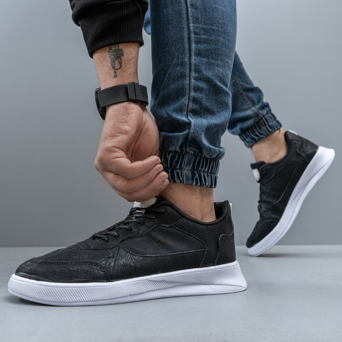 کفش فندی مشکی مردانه مدل Vidash