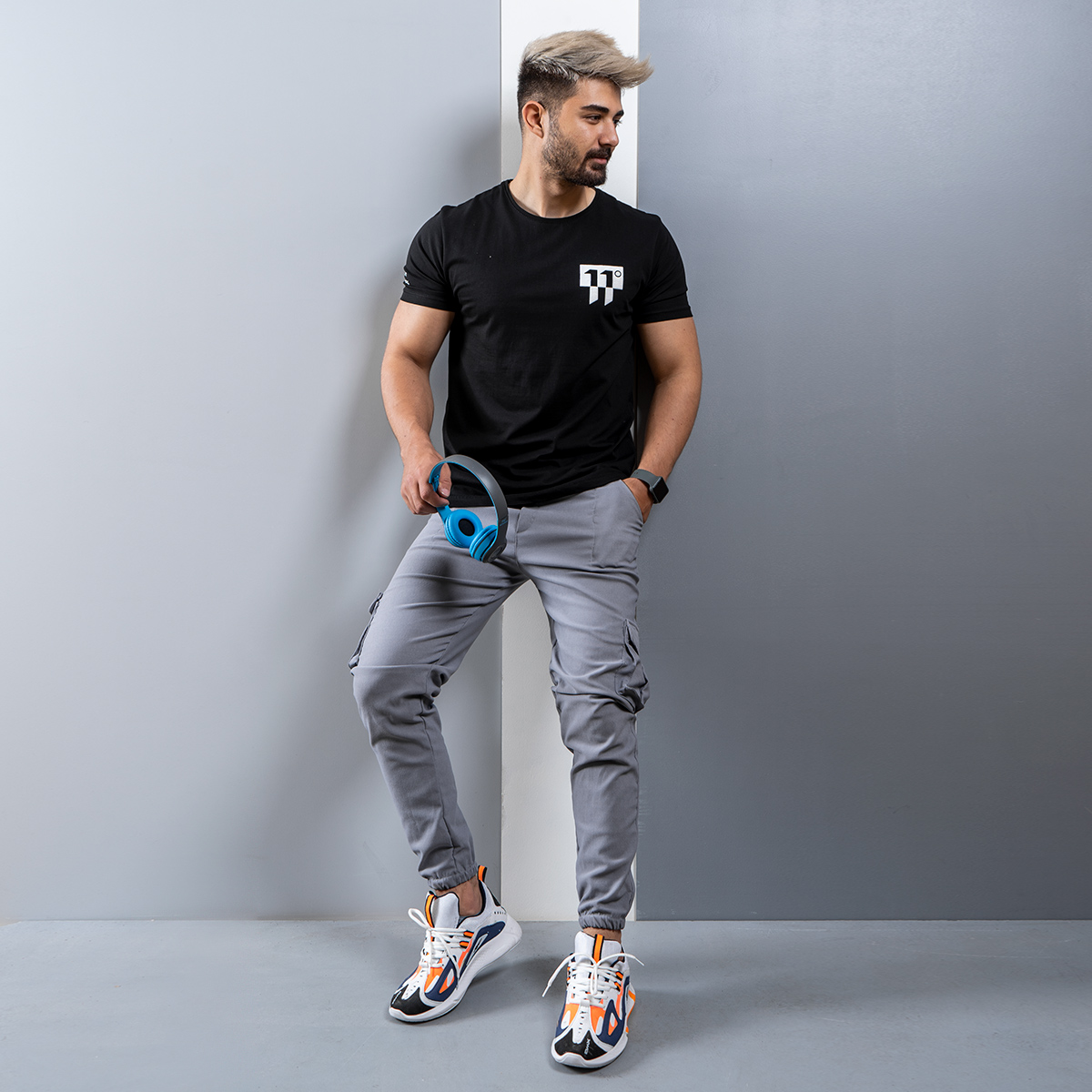 شلوار اسلش طوسی روشن مردانه مدل KOMBO