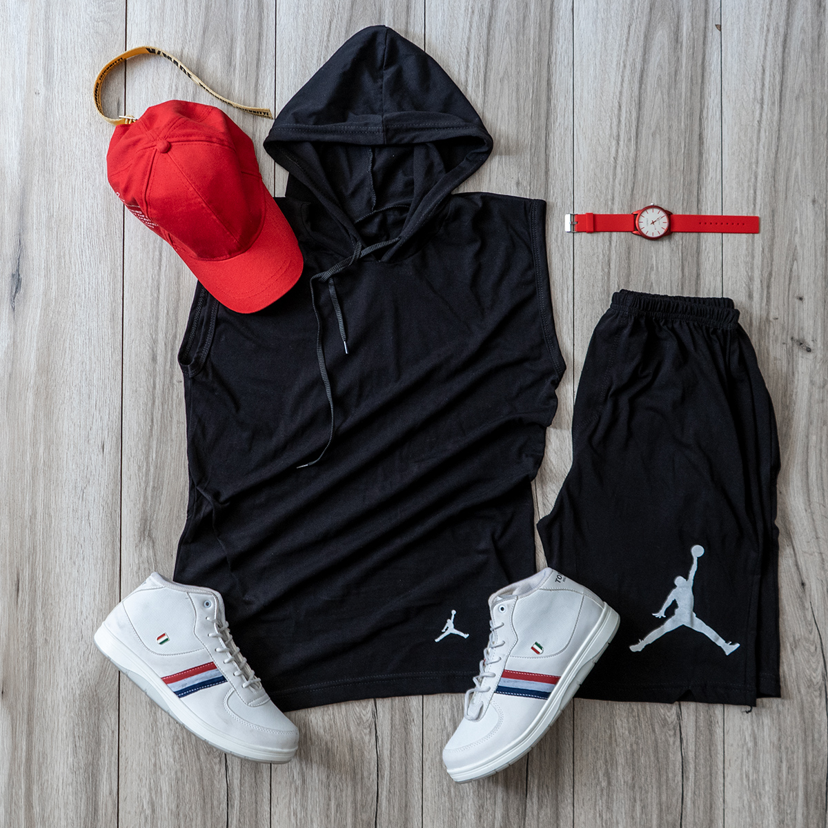 ست رکابی شلوارک جوردن مردانه مدل Sipra