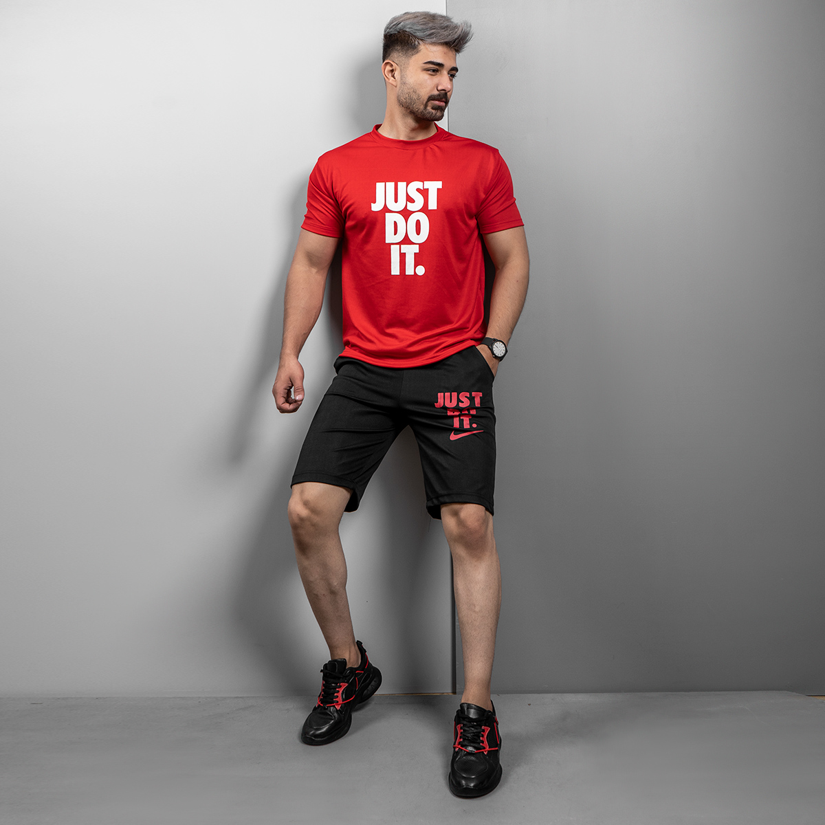 ست تیشرت شلوارک just do it مردانه مدل F66