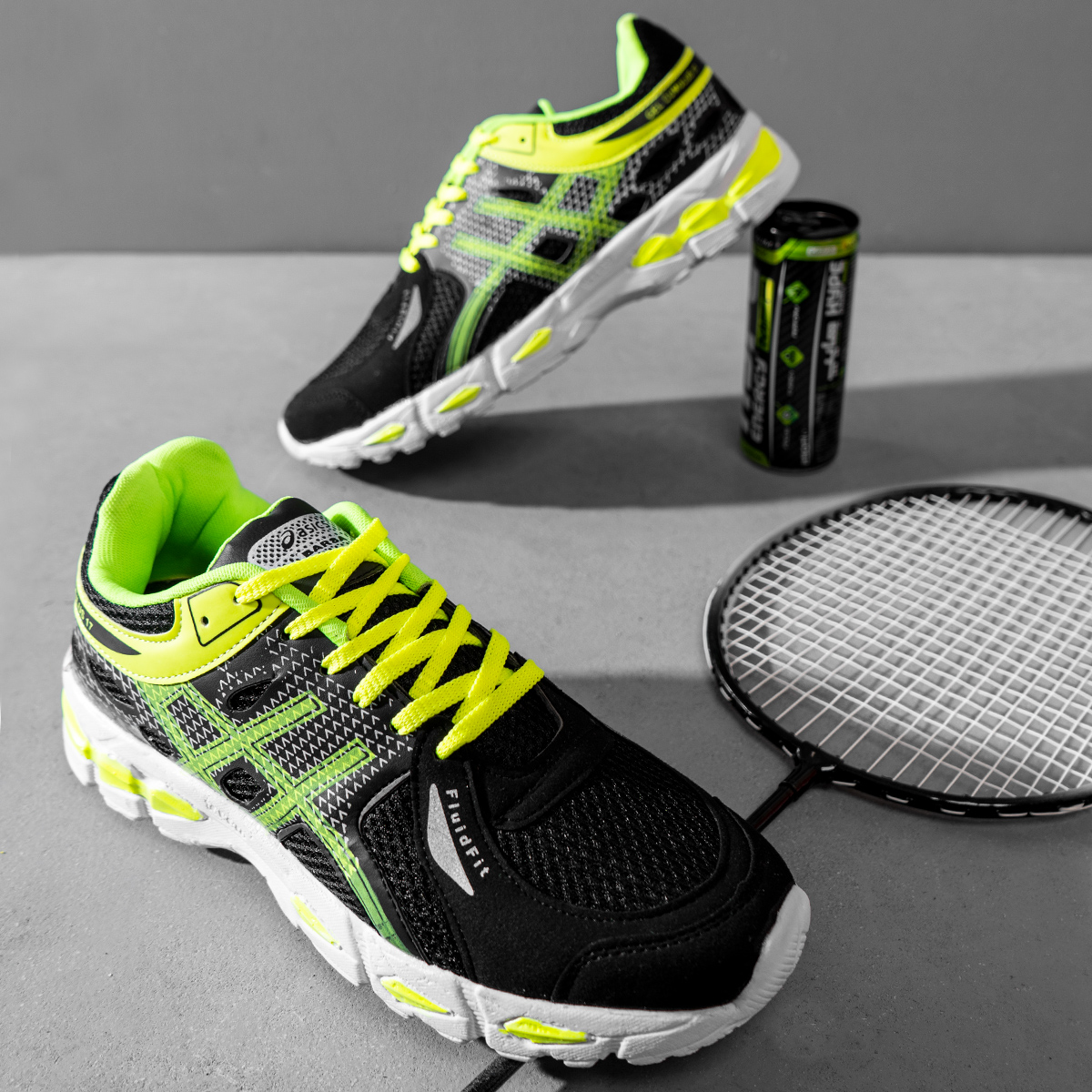 کفش ورزشی اسیکس مردانه مشکی سبز مدل kayano