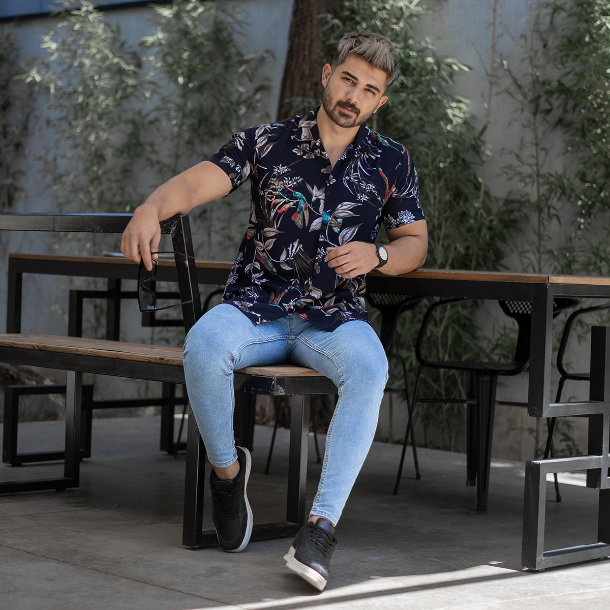 پیراهن هاوایی مردانه مدل Antoni