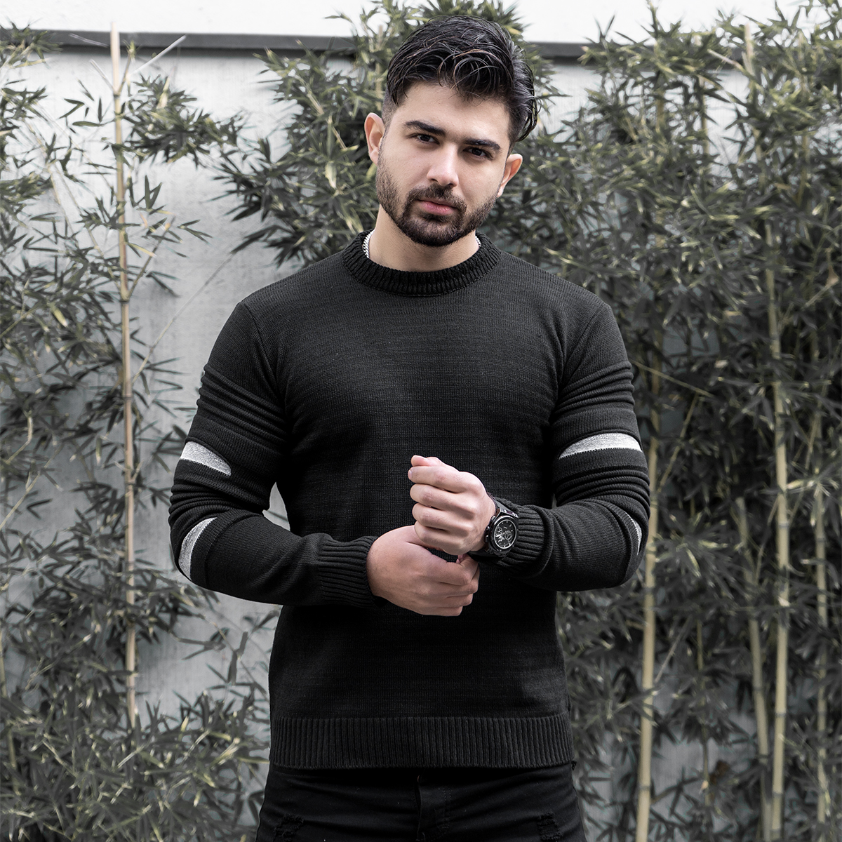 پلیور زاپ دار مردانه مشکی مدل solan