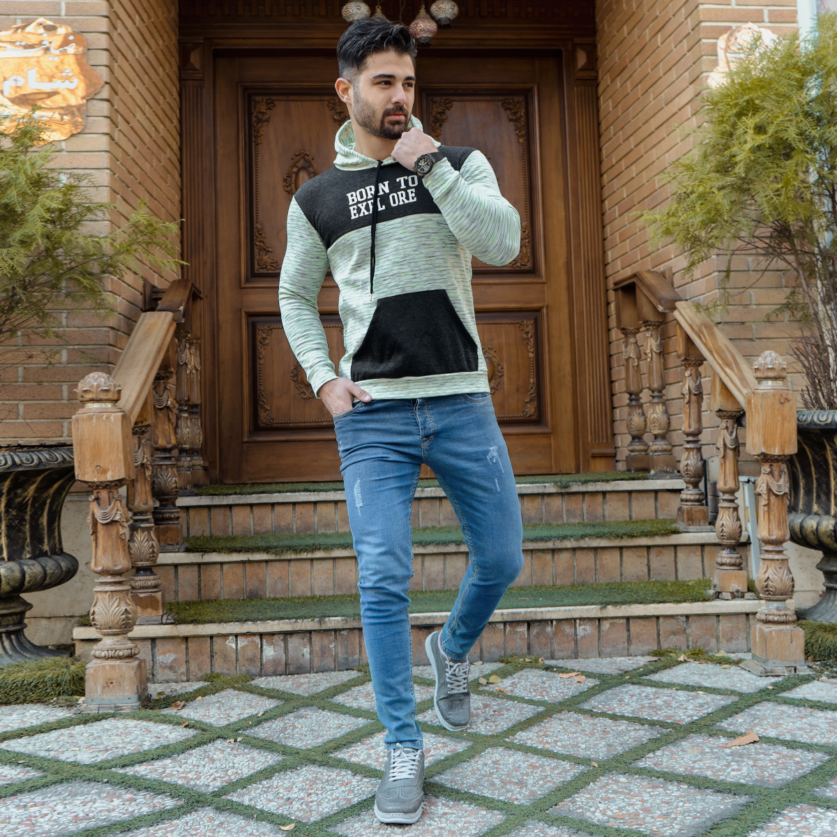 هودی رنگی دو تیکه مردانه مدل Born