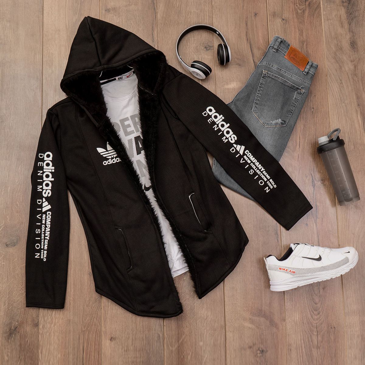 هودی Adidas مردانه مشکی مدل Aran