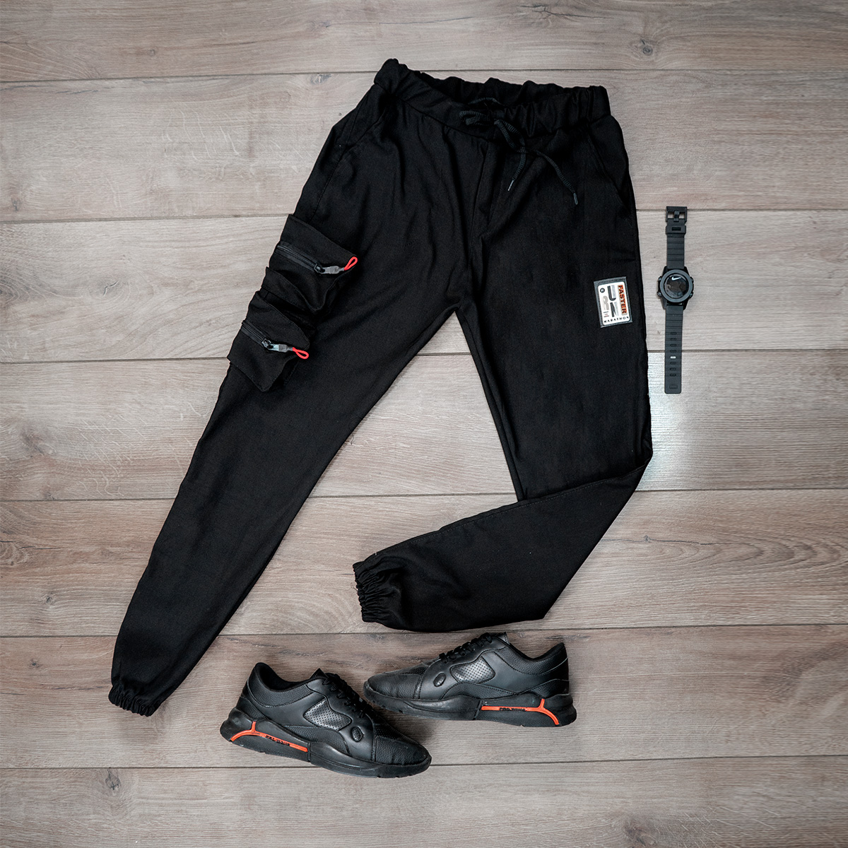 شلوار اسلش مشکی مردانه مدل ETARO