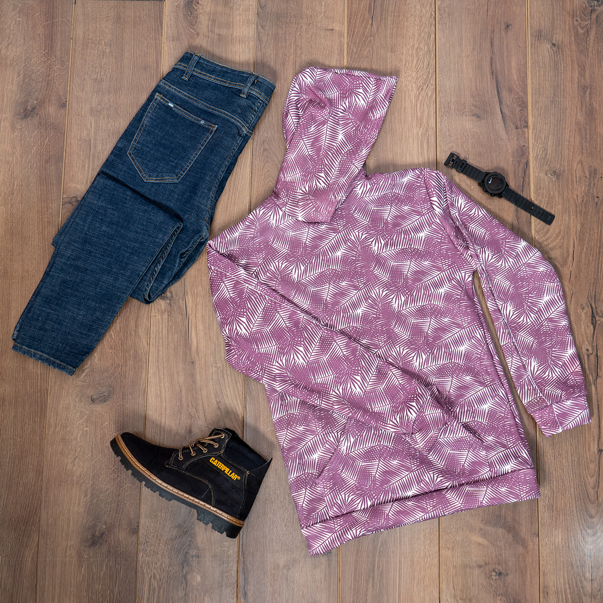 هودی مردانه طرح برگ زرشکی مدل Homan