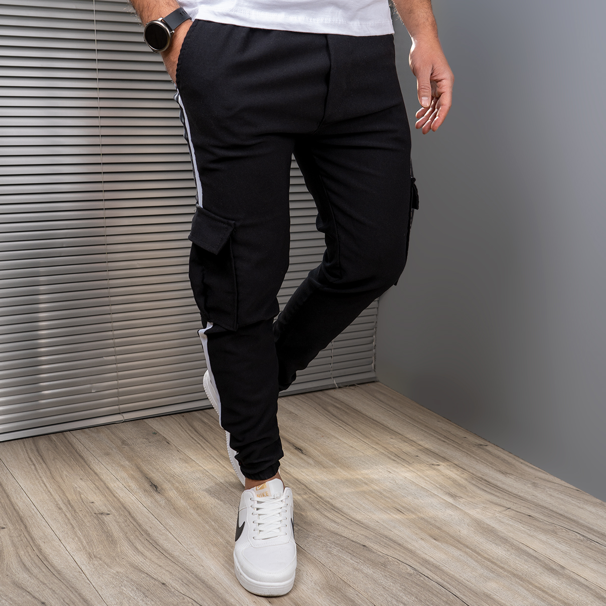 شلوار اسلش مردانه خط دار مدل Lain