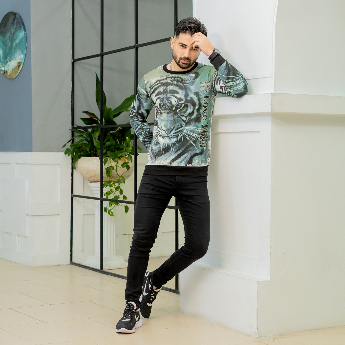 دورس مردانه طرح ببر سبز مدل kasra