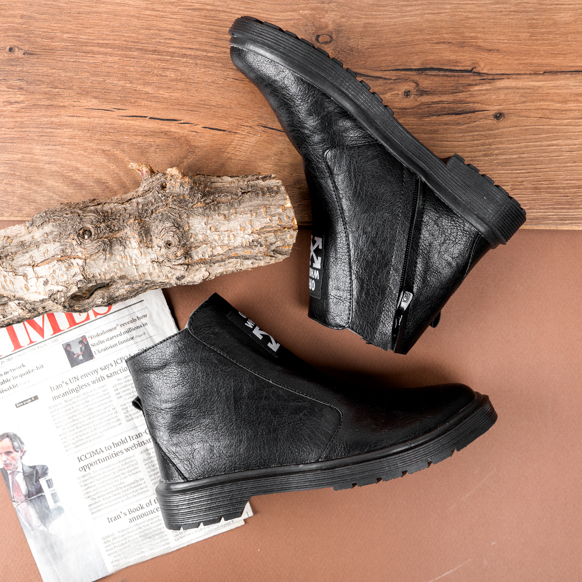 نیم بوت off white دخترانه مشکی مدل Nili