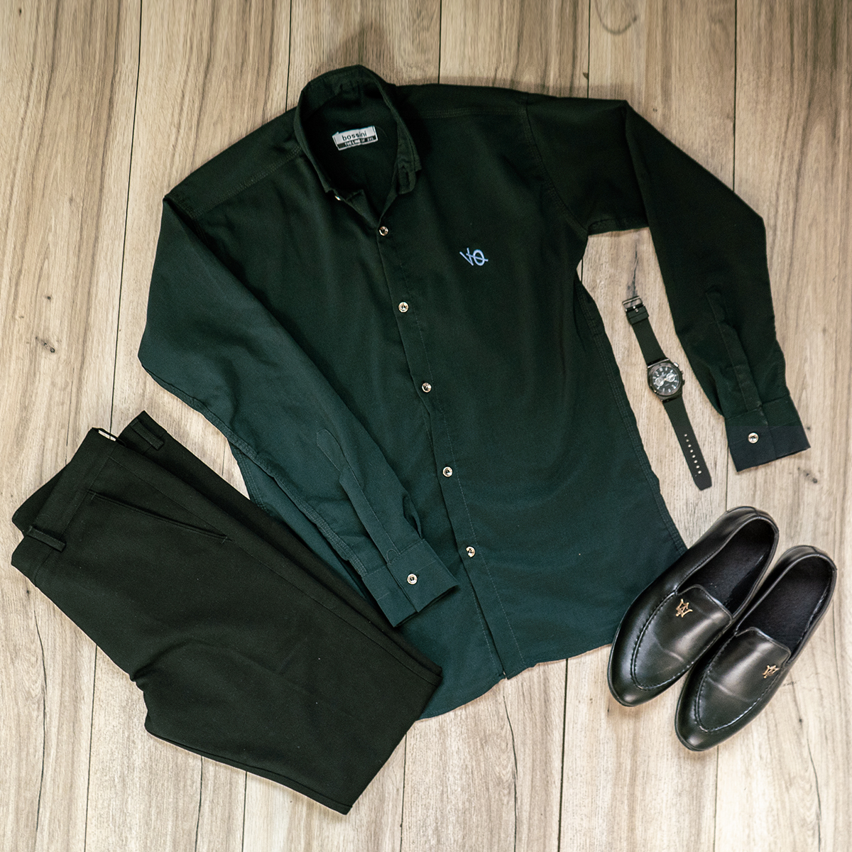 پیراهن مردانه سبز یشمی مدل VQ