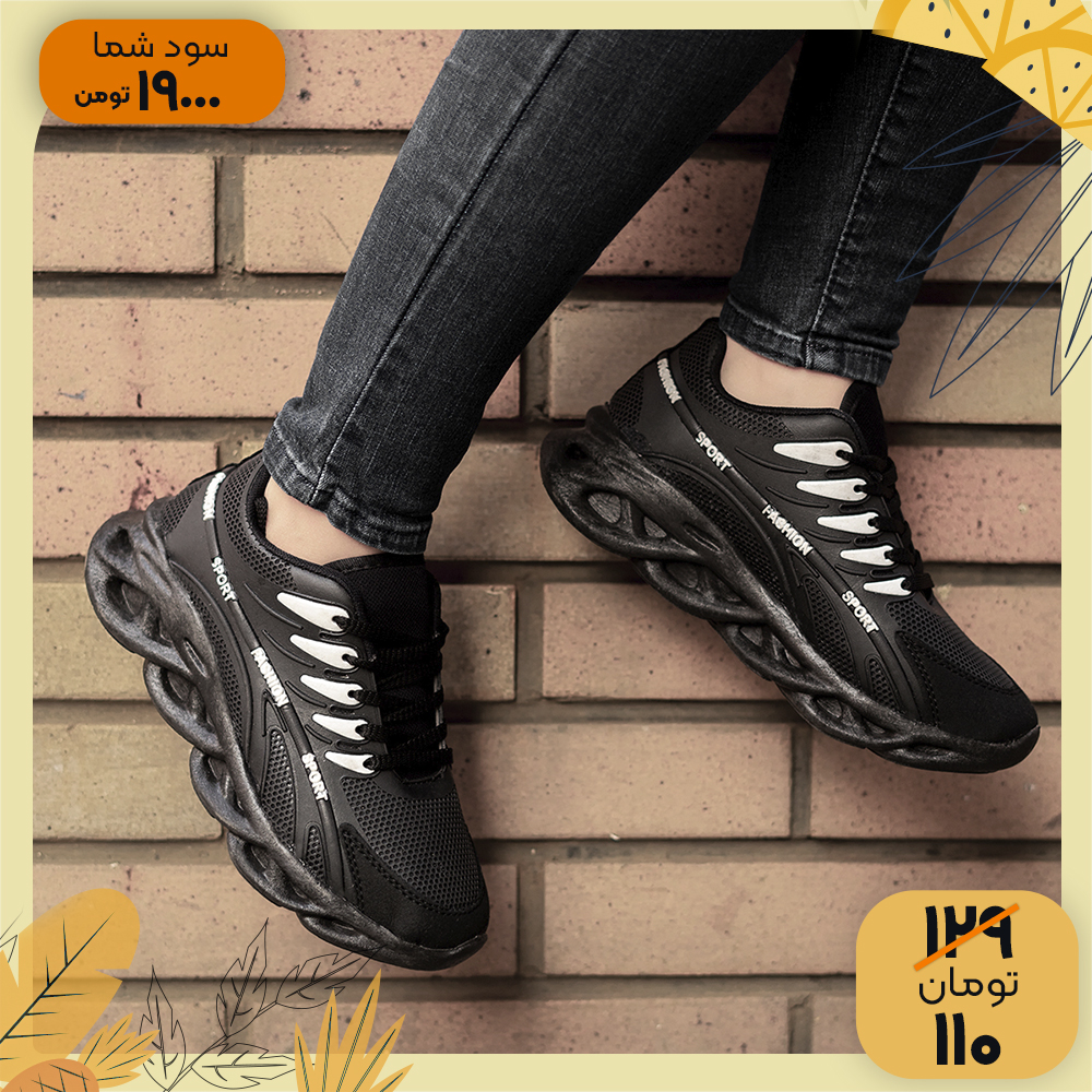 کفش وزرشی زنانه مشکی مدل Shiva