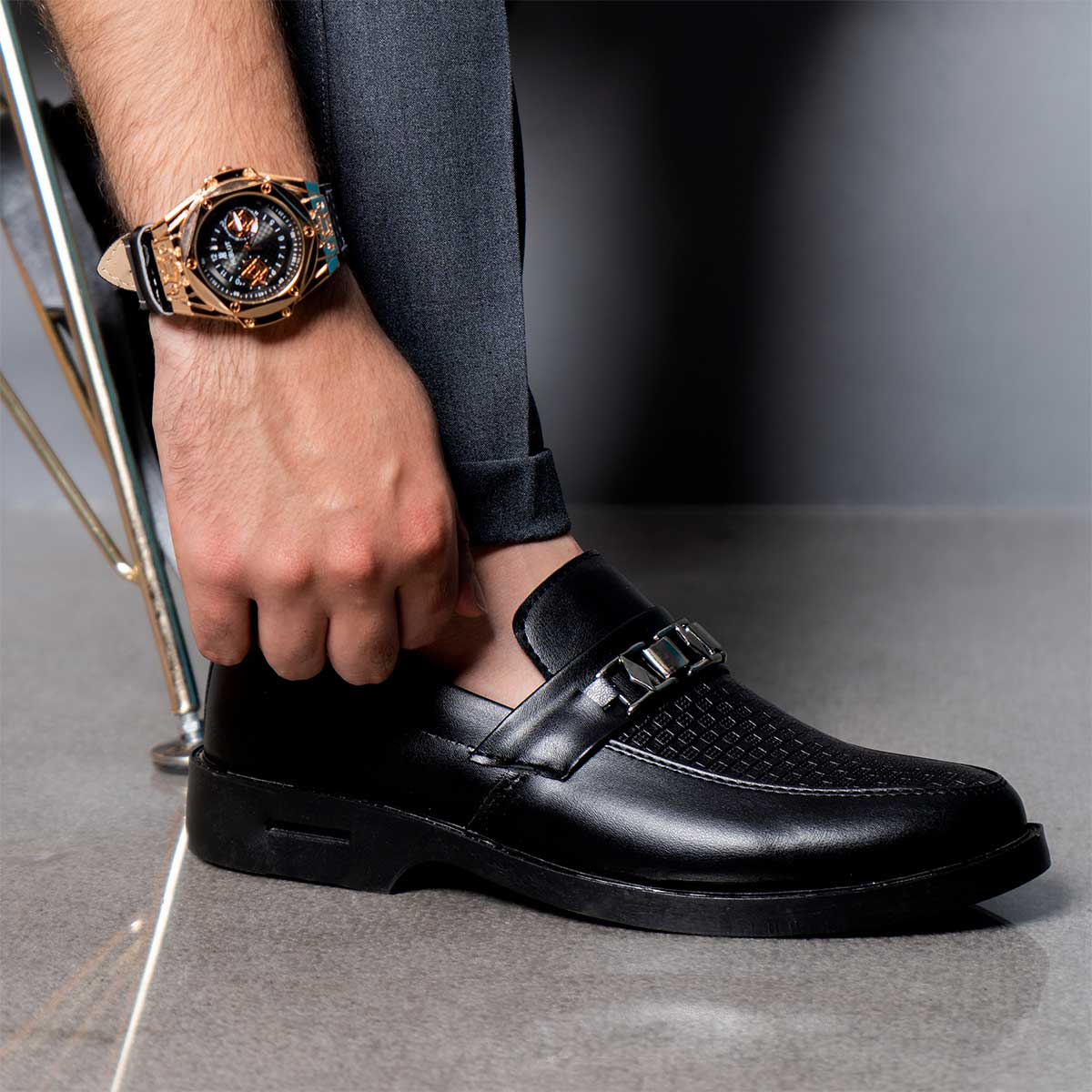 کفش کالج مردانه مشکی مدل sorena