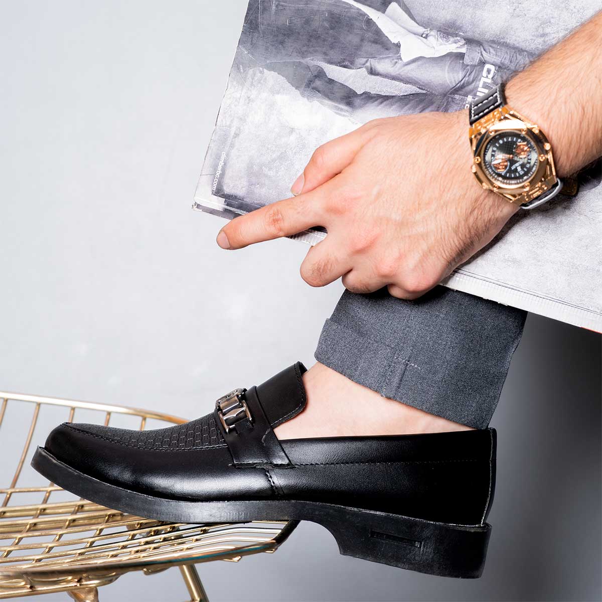 کفش کالج مردانه مشکی مدل sorena