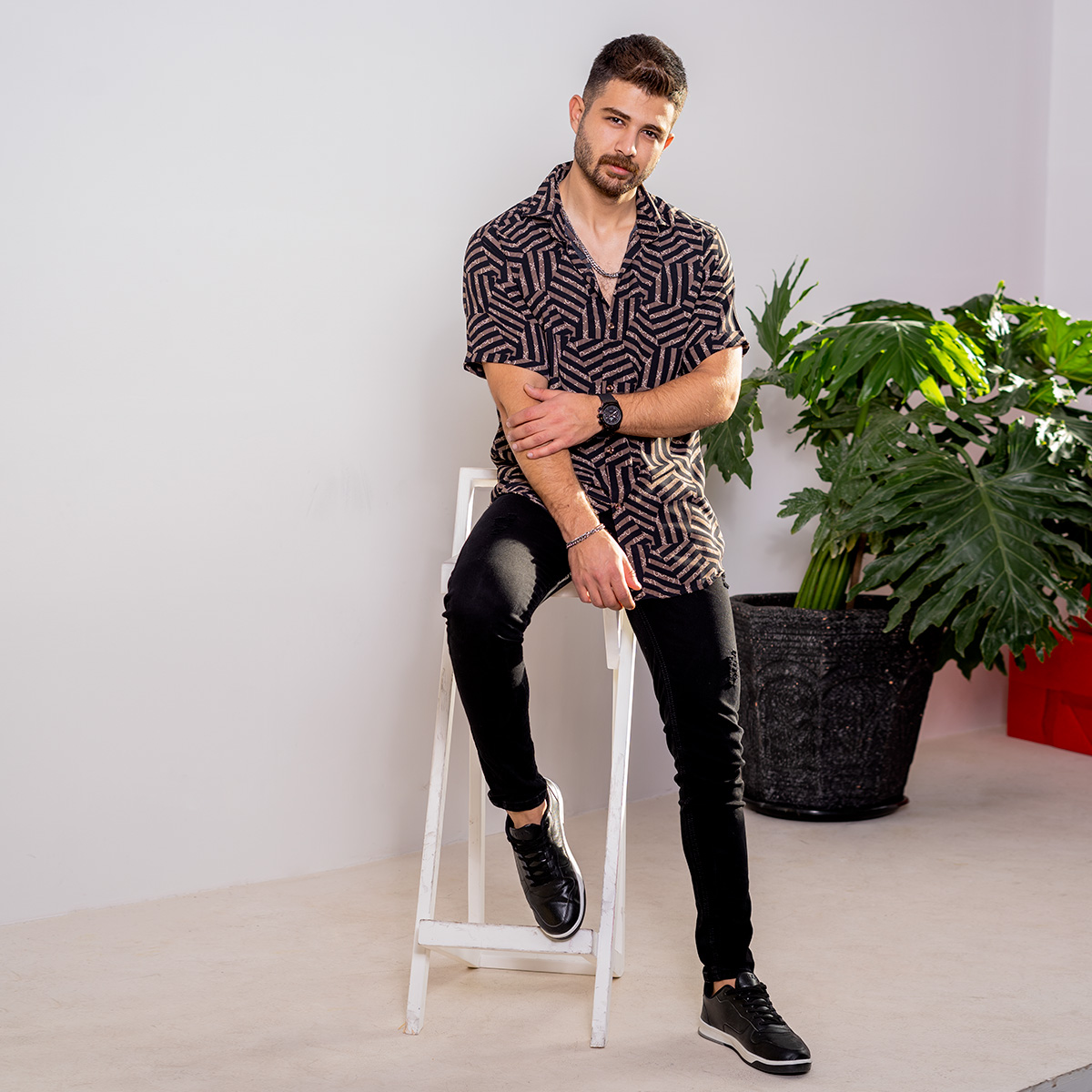 پیراهن هاوایی مردانه مدل G802