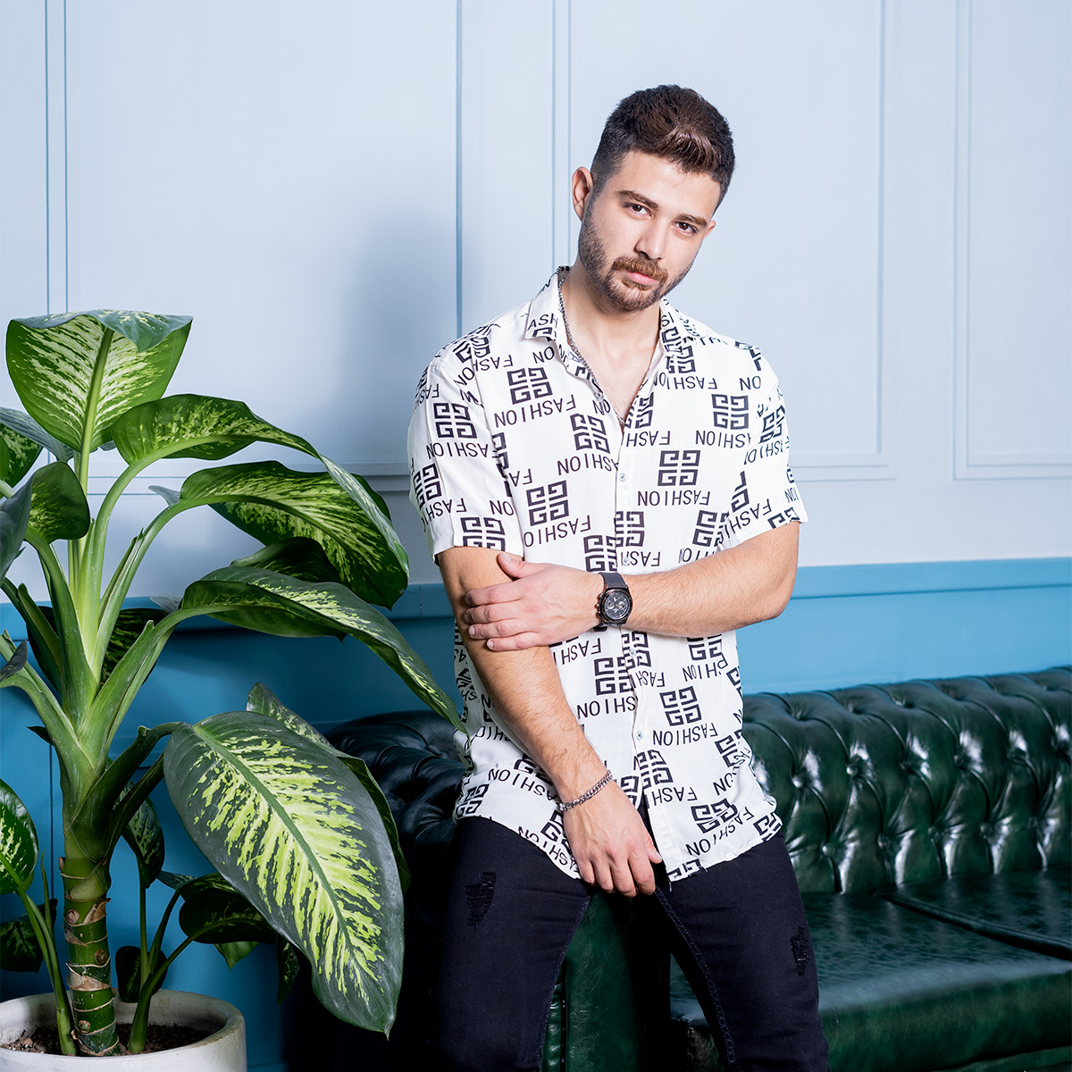 پیراهن هاوایی مردانه مدل F 402