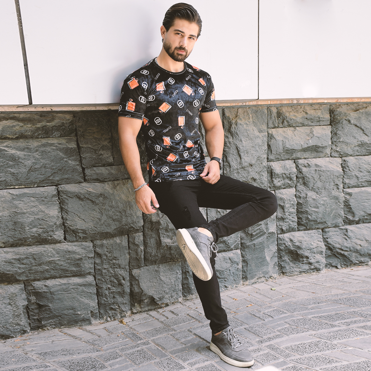 تیشرت مخمل Gucci مردانه مدل X22