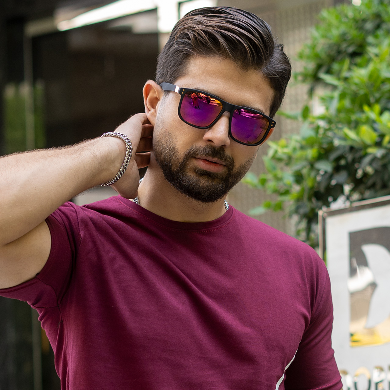 عینک آفتابی آینه ای بنفش مدل A70