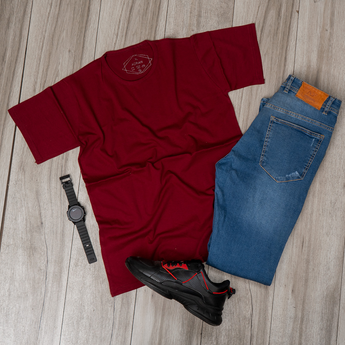 تیشرت مردانه ساده قرمز (T) مدل adrian