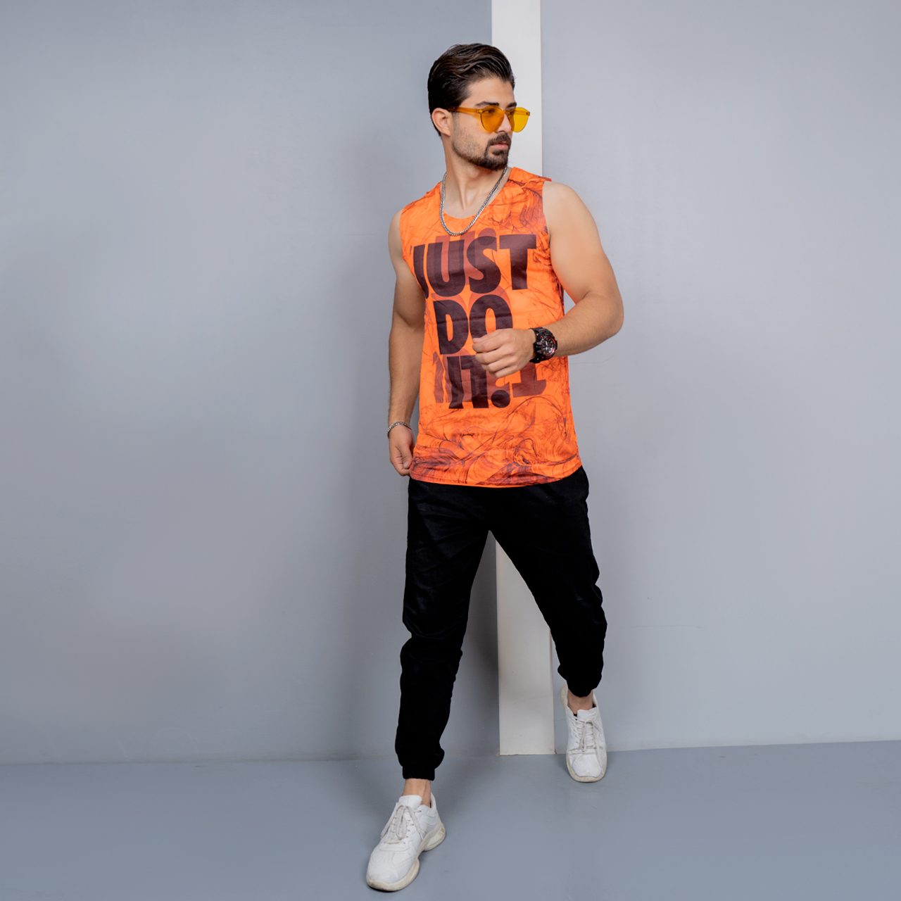 رکابی (T)مردانه نارنجی مدل JDI