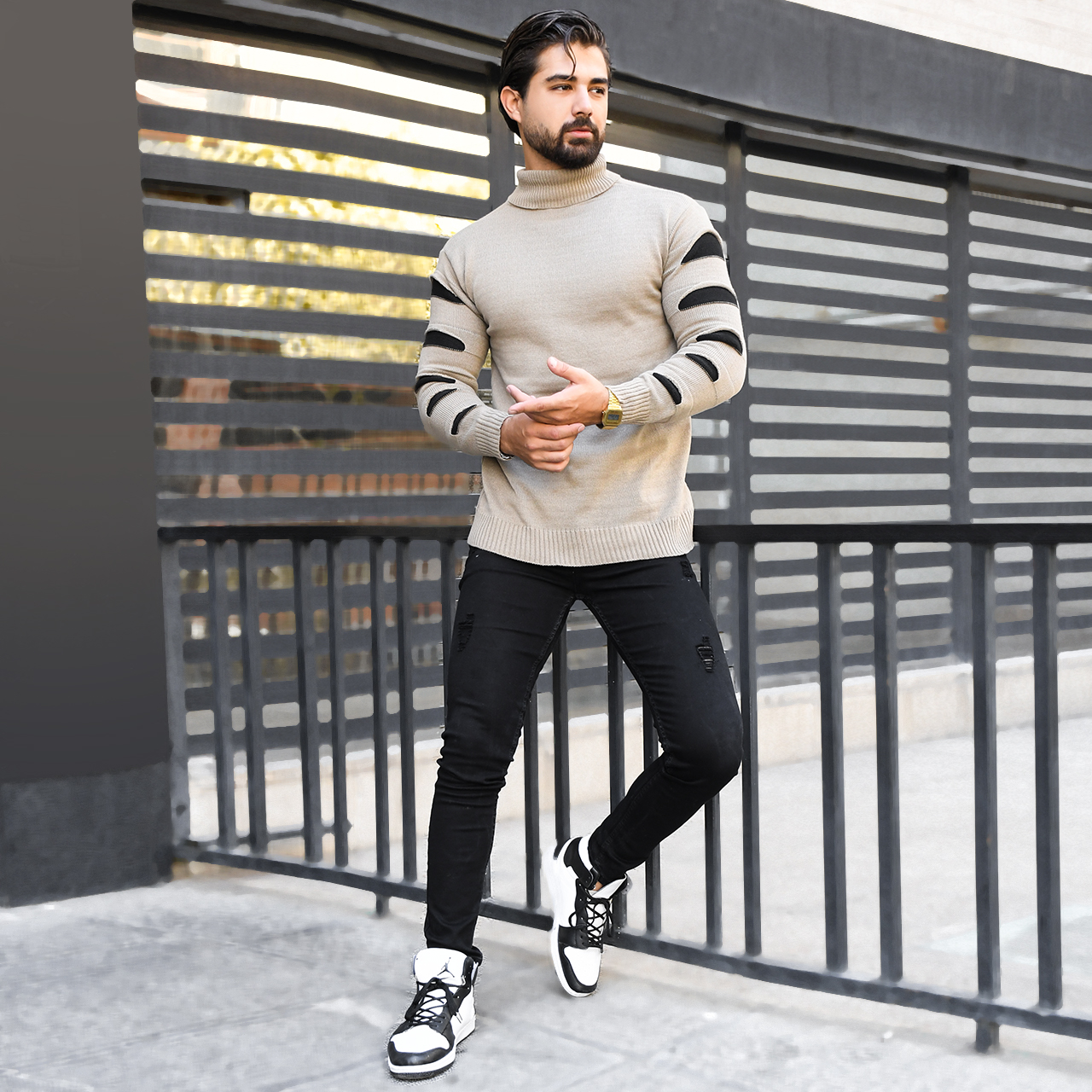 پلیوریقه اسکی کرم مشکی مردانه مدلQ10