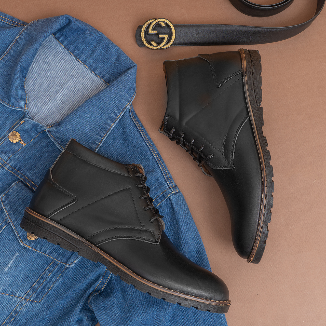 نیم بوت مشکی مردانه مدل yata