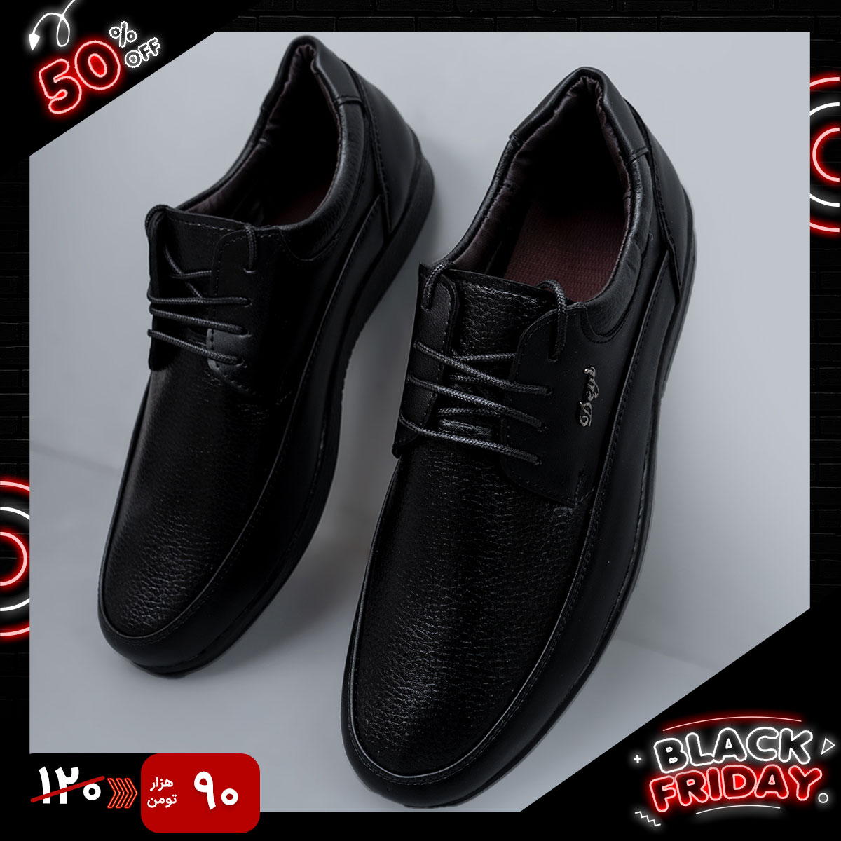 کفش تخت مشکی مردانه مدل X257