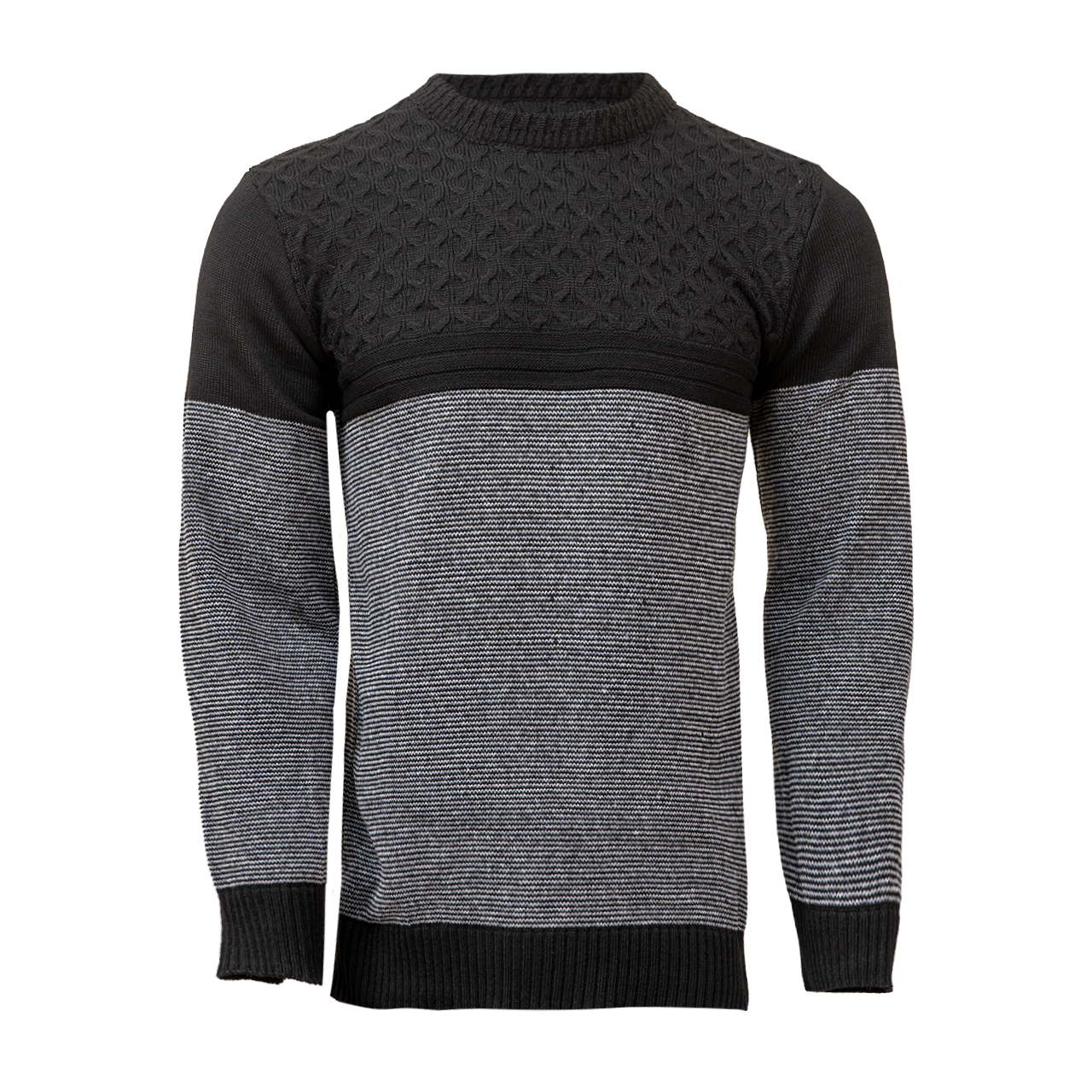 پلیور مردانه راه راه مشکی مدل navid