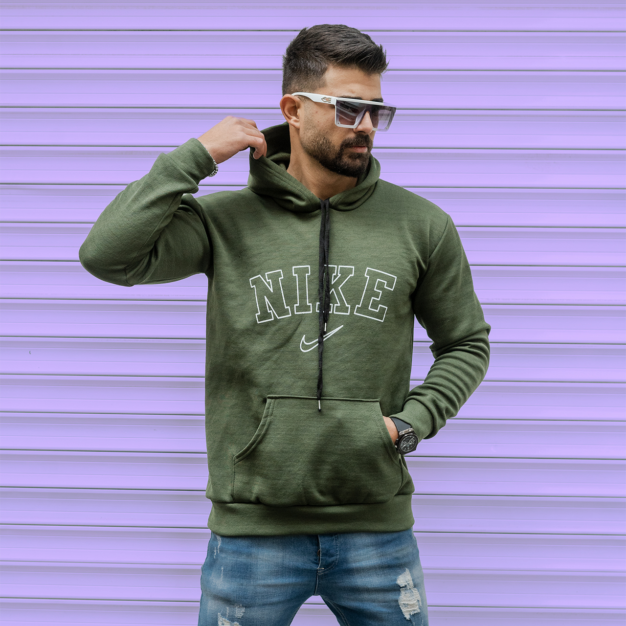 هودی مردانه نایک سبزمدل TEMPA