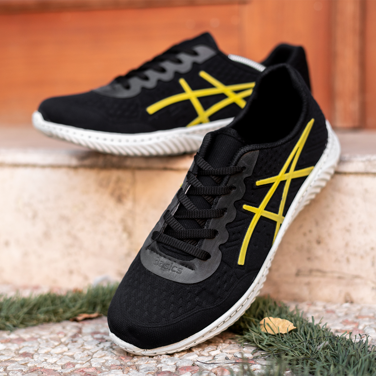 کفش ورزشی مردانه اسیکس مشکی زرد ( T)مدل A10