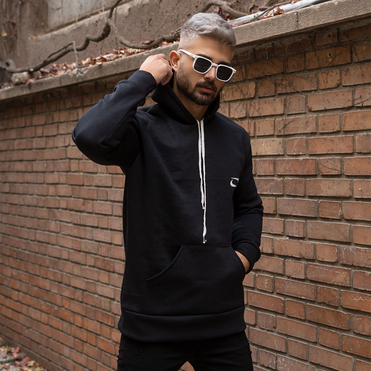 هودی مردانه نایک مشکی مدل Zanko