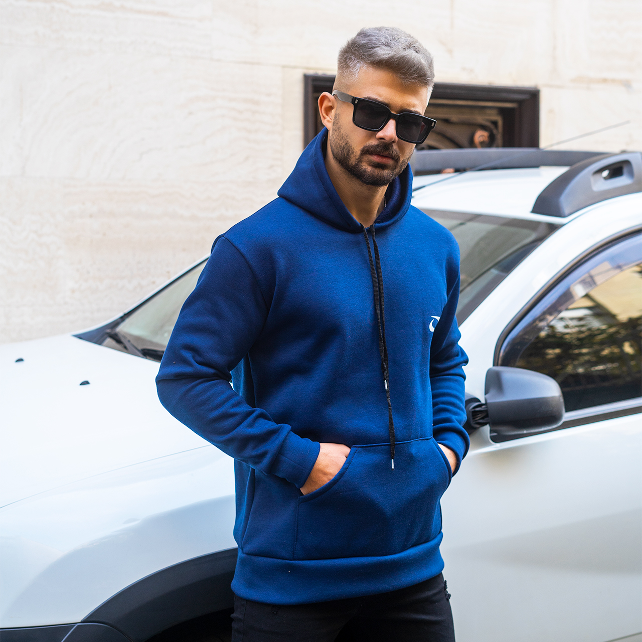 هودی مردانه نایک سرمه ای مدل Zanko