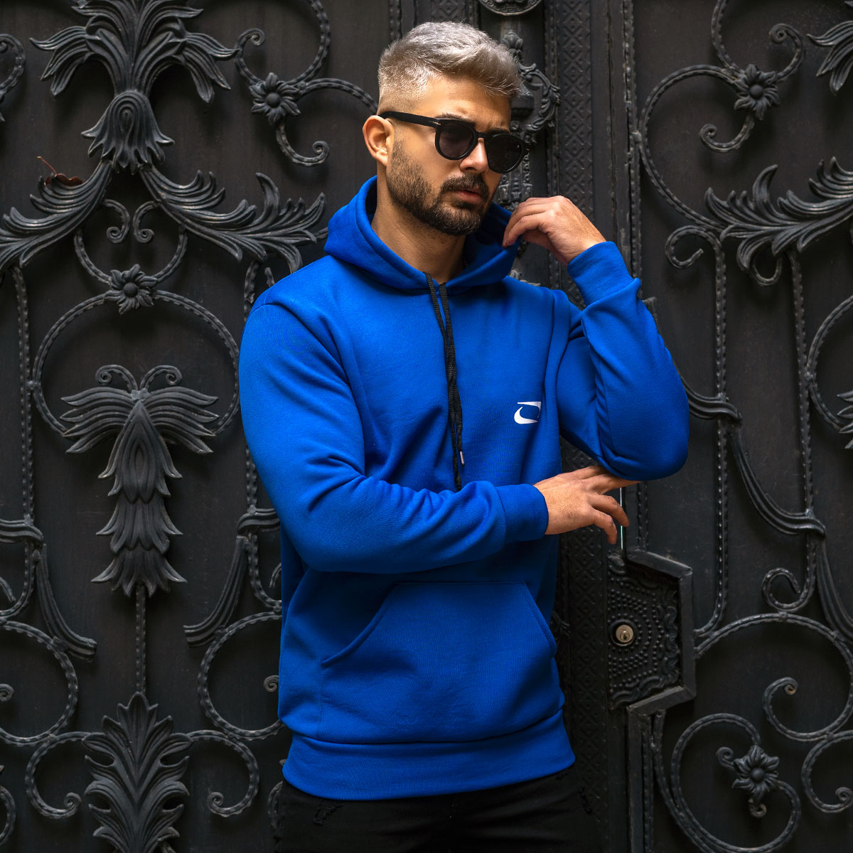 هودی مردانه نایک آبی مدل Zanko