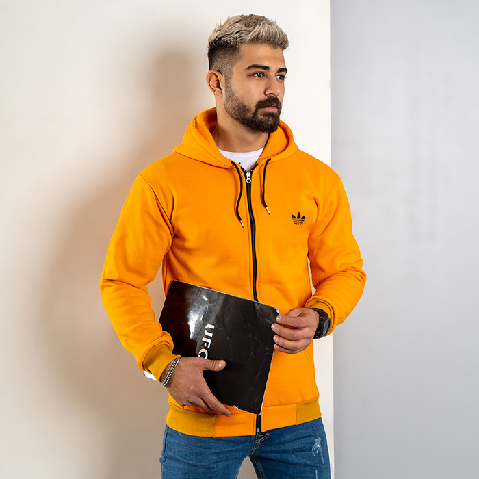 سوییشرت مردانه خردلی مدل Tirdad