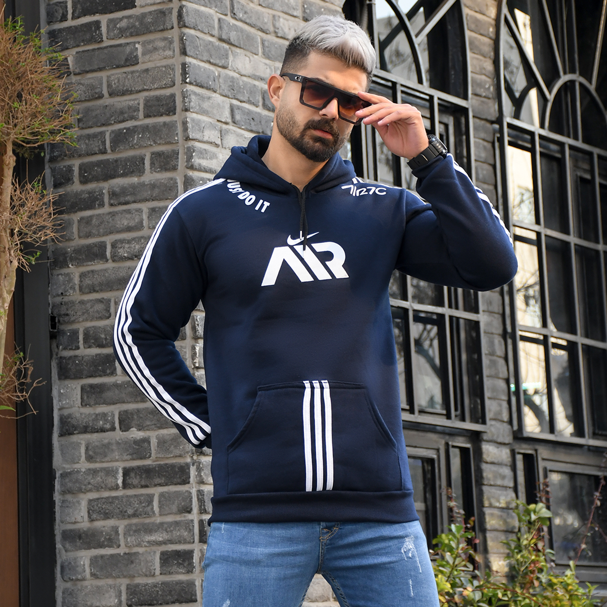 هودی NikeAir سرمه ای مردانه مدلHaman