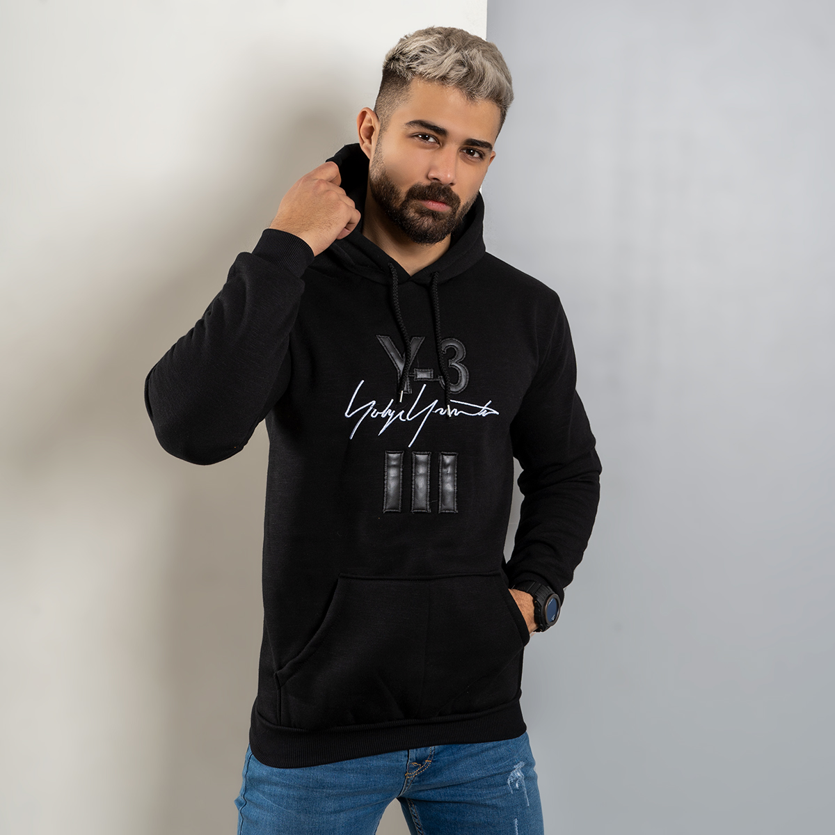 هودی مردانه Y-3 مشکی مدل Eric