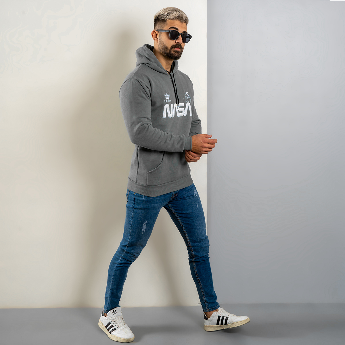 هودی مردانه Nasa طوسی مدل Jason