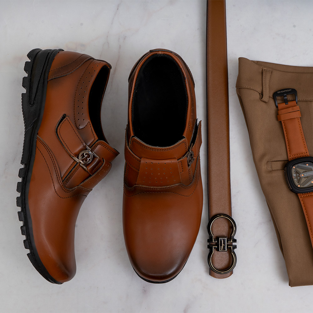 کفش مردانه عسلی مدل RAGA