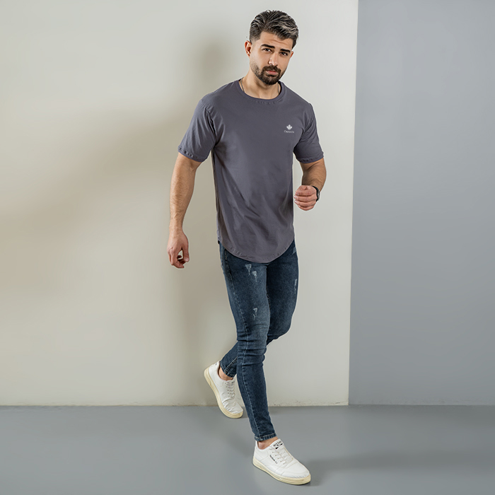 تیشرت مردانه طوسی مدل Canada