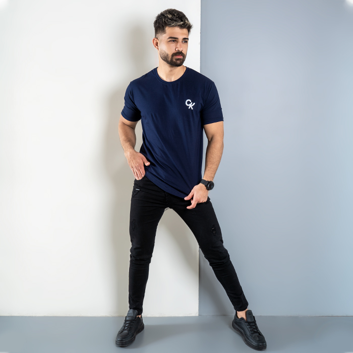 تیشرت مردانه سرمه ای مدل Ck