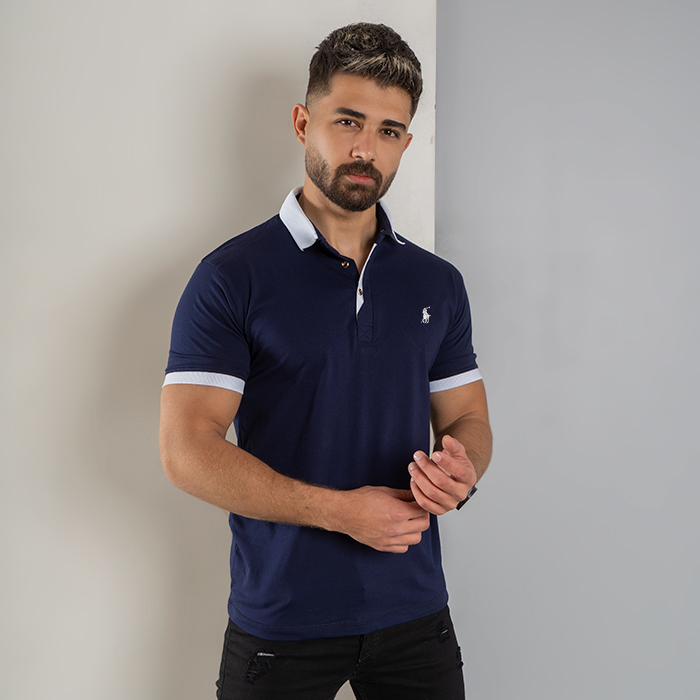 تیشرت مردانه سرمه ای مدل Polo90