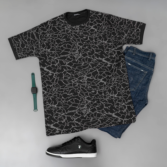 تیشرت مشکی مردانه طرح ترک مدل MALOMA