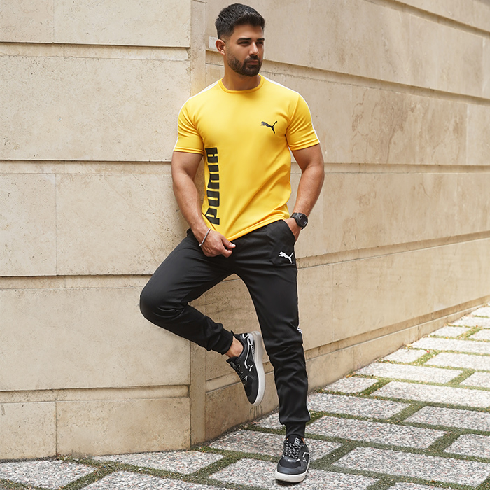 ست تیشرت شلوار زرد پوما مردانه مدل hiron