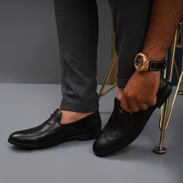 کفش کالج مردانه مشکی مدل Zinax